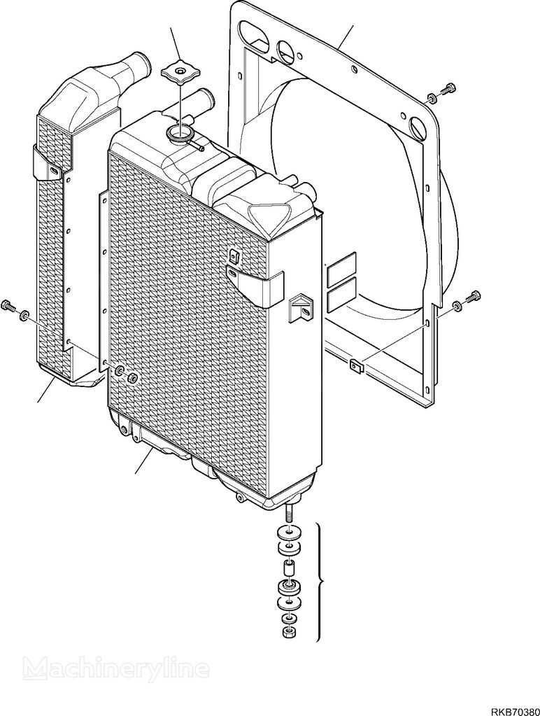 radiador de refrigeración del motor para Komatsu 42N-03-11870, 42N-03-11780, 42N0311870, 42N0311780 retroexcavadora